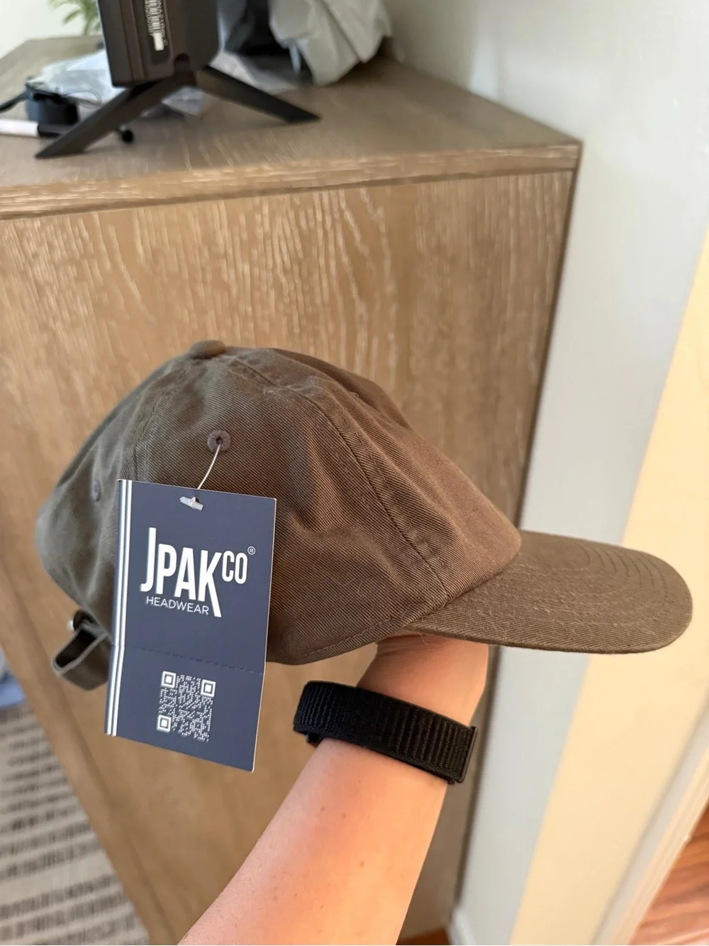 Olive Green Cat Embroidered Baseball Cap
